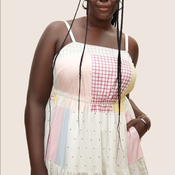 Bloomchic Colorblock Contrast Elastic Waist Cami Dress - Picture 4 of 7